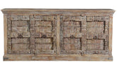 Antique Indian Old Door Solid Wooden Sideboard in Scrap Wood